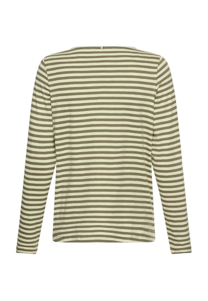 Camel Active Shirts*Langarmshirt aus reiner Baumwolle shadow khaki stripes