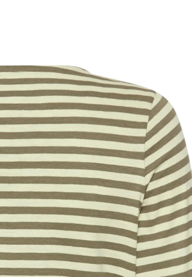 Camel Active Shirts*Langarmshirt aus reiner Baumwolle shadow khaki stripes