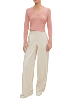 Comma Shirts*Langarmshirt aus Viskosestretch pink