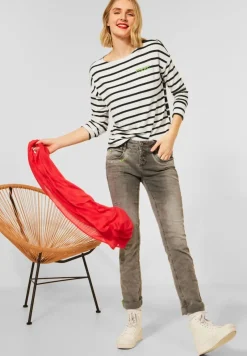 Street One Shirts*Langarmshirt im Streifenmix off white