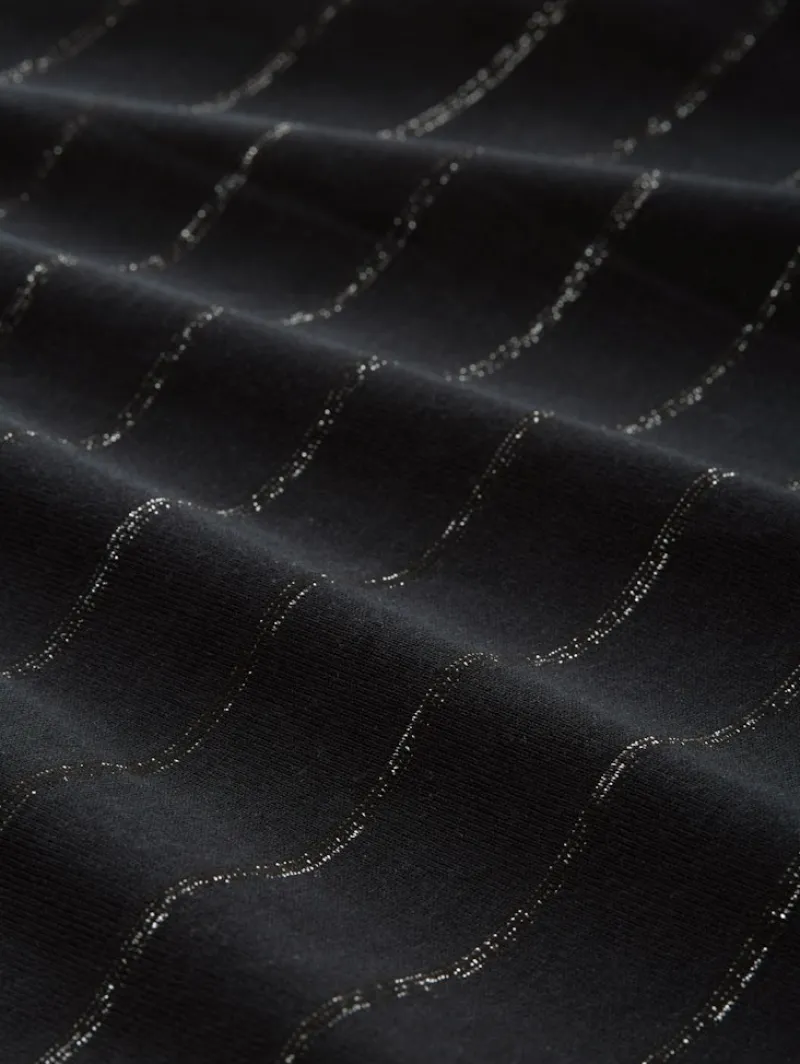 Tom Tailor Shirts*Langarmshirt mit Glitzer-Streifenmuster black stripe with lurex