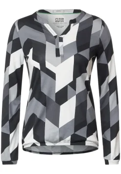 Cecil Shirts*Langarmshirt mit Grafikprint Black