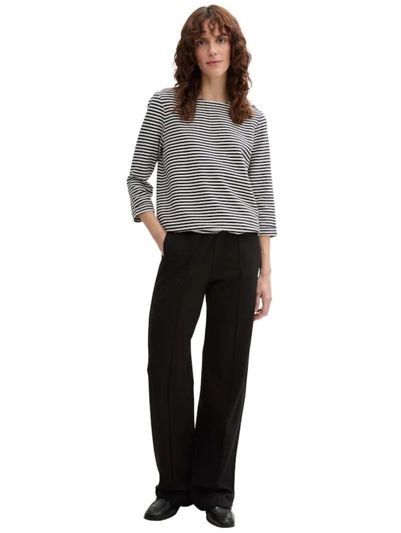 Tom Tailor Shirts*Langarmshirt mit Knopf-Details offwhite navy regular stripe