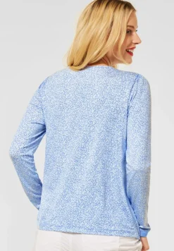 Street One Shirts*Langarmshirt mit Muster angel blue