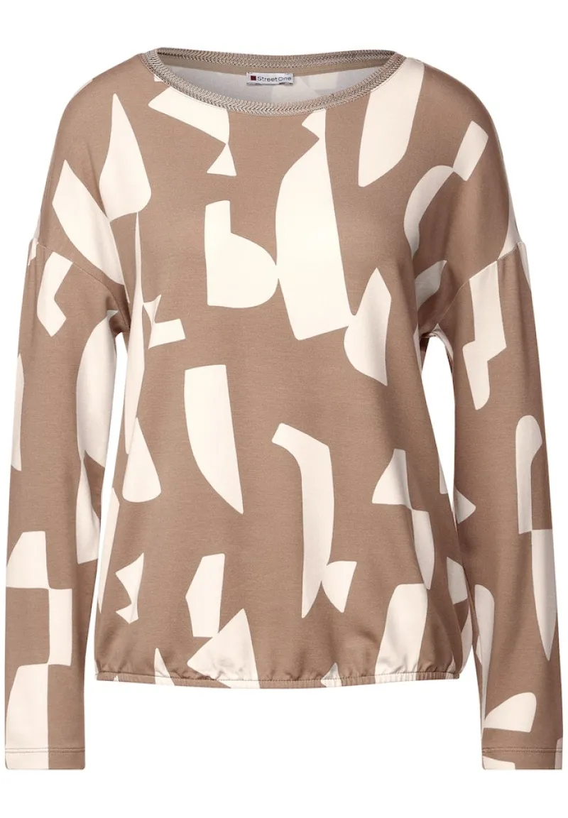 Street One Shirts*Langarmshirt mit Print buff sand
