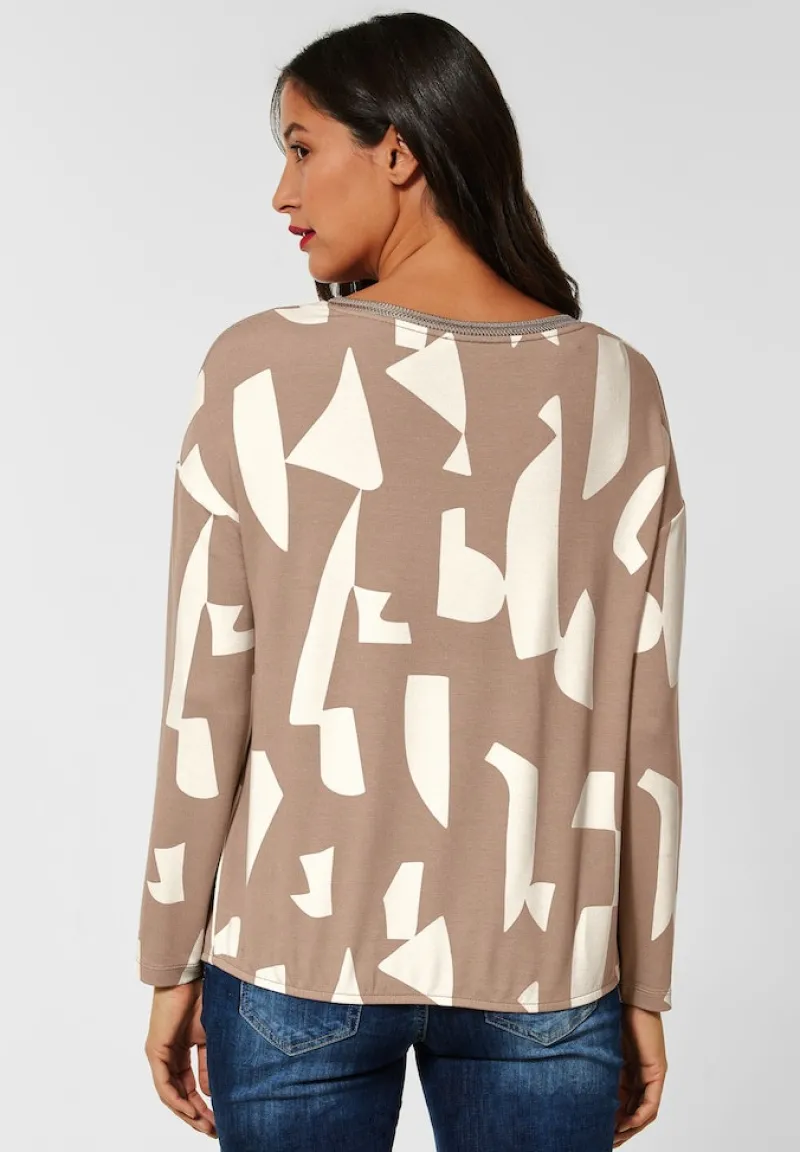 Street One Shirts*Langarmshirt mit Print buff sand
