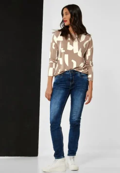 Street One Shirts*Langarmshirt mit Print buff sand