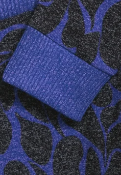 Street One Shirts*Langarmshirt mit Print eminent blue melange