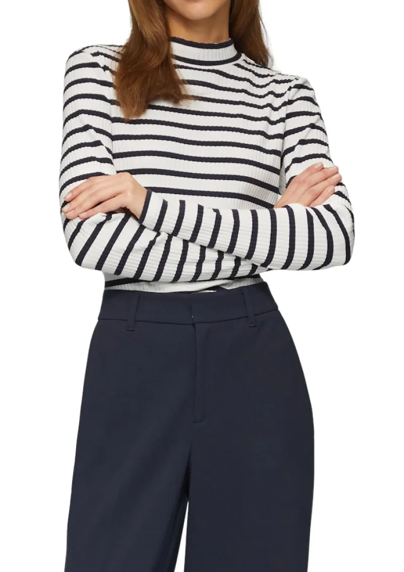 s.Oliver Shirts*Langarmshirt mit Rippstruktur Blau