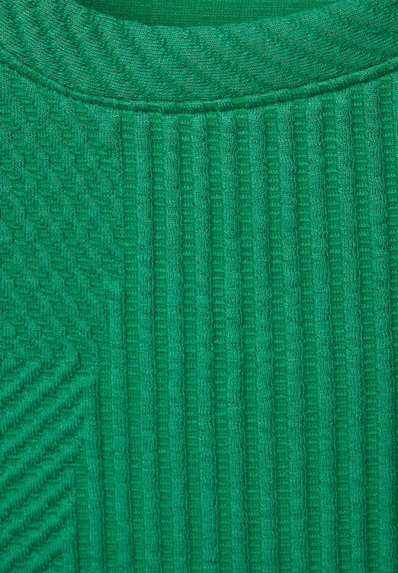 Cecil Shirts*Langarmshirt mit Struktur easy green