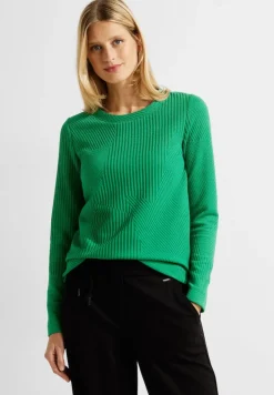 Cecil Shirts*Langarmshirt mit Struktur easy green