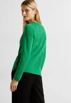 Cecil Shirts*Langarmshirt mit Struktur easy green