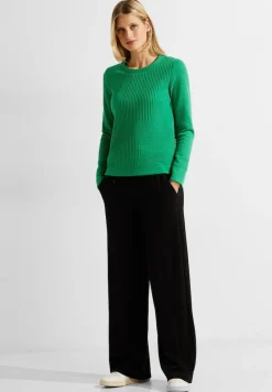 Cecil Shirts*Langarmshirt mit Struktur easy green