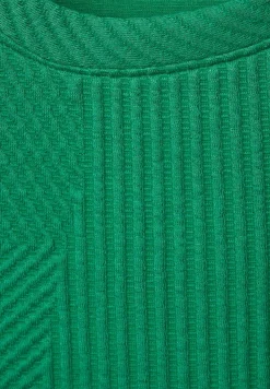 Cecil Shirts*Langarmshirt mit Struktur easy green