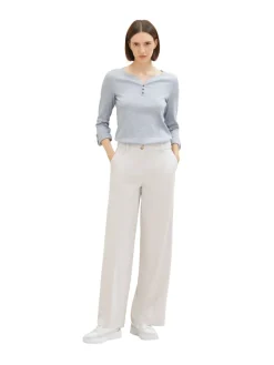 Tom Tailor Shirts*Langarmshirt mit Turn-Up-Funktion offwhite navy small stripe