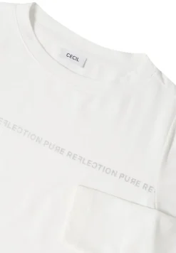 Cecil Shirts*Langarmshirt mit Wording vanilla white
