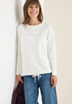 Cecil Shirts*Langarmshirt mit Wording vanilla white