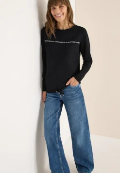 Cecil Shirts*Langarmshirt mit Wording Black