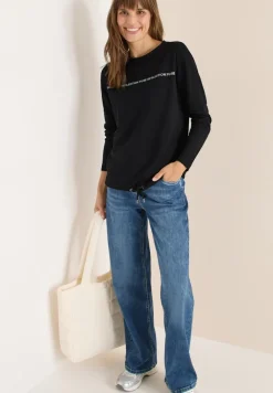 Cecil Shirts*Langarmshirt mit Wording Black