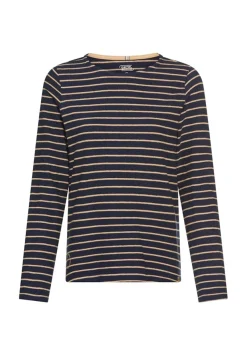 Camel Active Shirts*Langarm-T-Shirt aus Bio-Baumwolle ink blue stripes