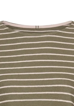 Camel Active Shirts*Langarm-T-Shirt aus Bio-Baumwolle shadow khaki stripes