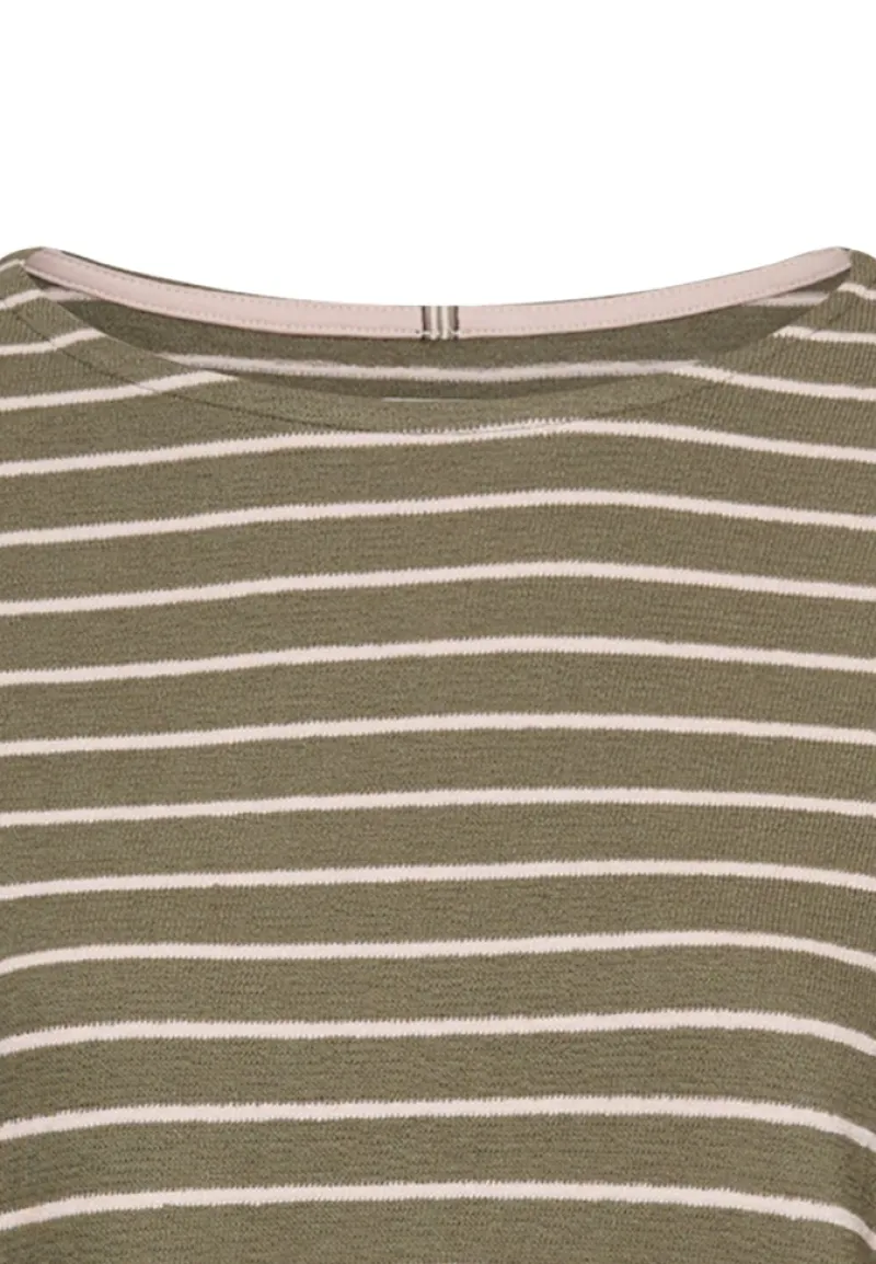 Camel Active Shirts*Langarm-T-Shirt aus Bio-Baumwolle shadow khaki stripes