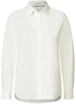 Cecil Blusen*Lange Bluse aus Baumwolle vanilla white