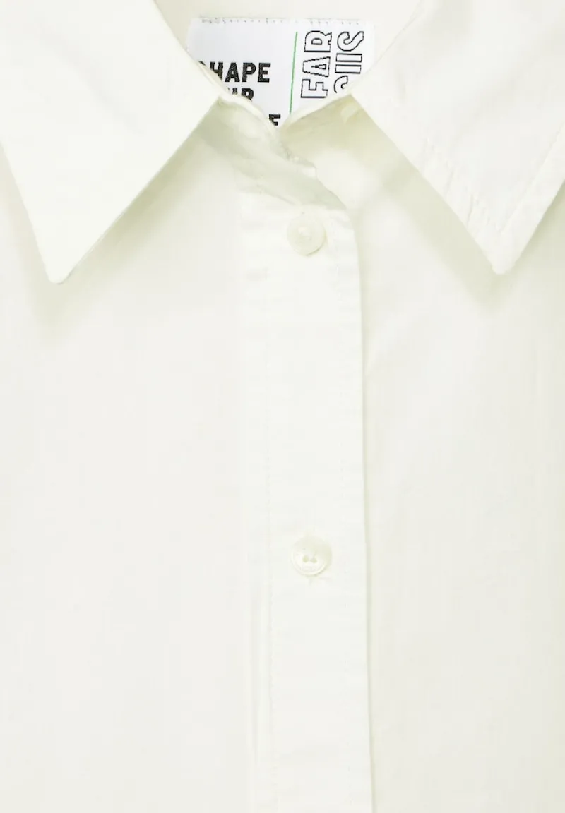 Cecil Blusen*Lange Bluse aus Baumwolle vanilla white