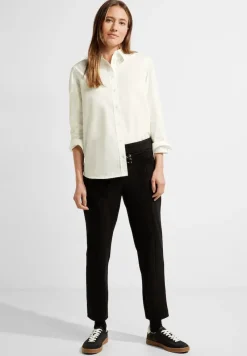 Cecil Blusen*Lange Bluse aus Baumwolle vanilla white