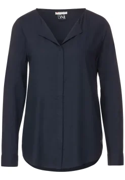 Street One Blusen*Lange Bluse in Unifarbe deep blue