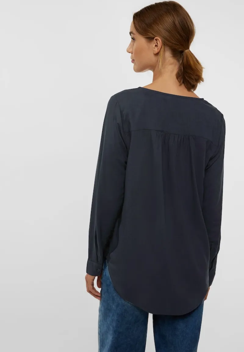 Street One Blusen*Lange Bluse in Unifarbe deep blue