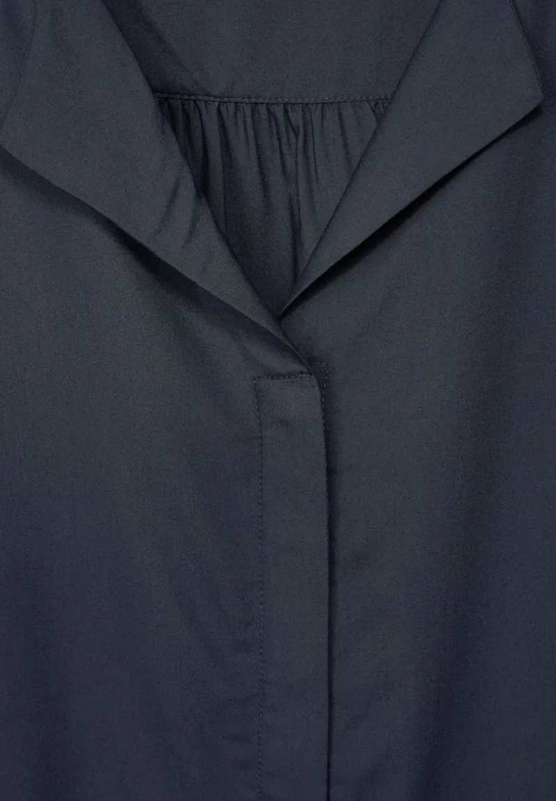 Street One Blusen*Lange Bluse in Unifarbe deep blue