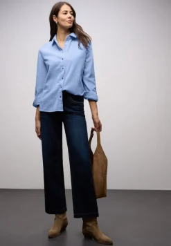 Street One Blusen*Lange Cord Hemdbluse frosted blue