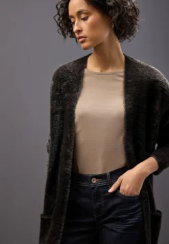 Street One Pullover & Sweatshirts*Langer Federgarn Cardigan darkest brown