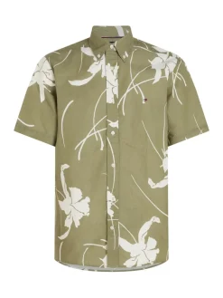Tommy Hilfiger Hemden|Big Boys*LARGE TROPICAL PRT SHIRT S/S faded olive - optic white
