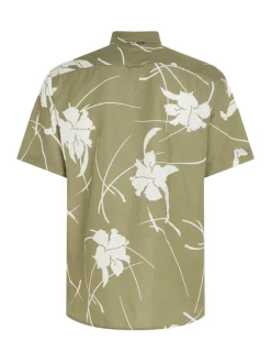 Tommy Hilfiger Hemden|Big Boys*LARGE TROPICAL PRT SHIRT S/S faded olive - optic white
