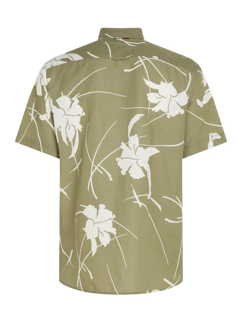 Tommy Hilfiger Hemden|Big Boys*LARGE TROPICAL PRT SHIRT S/S faded olive - optic white