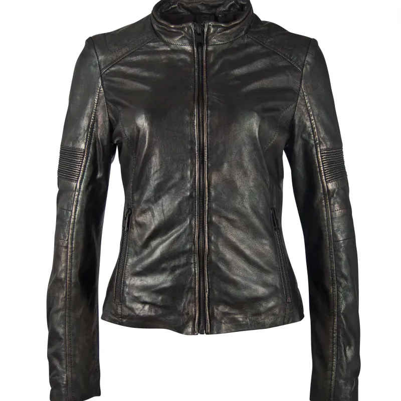 Gipsy Jacken*LEDERJACKE G2GEENA SF LAMEV metallic black