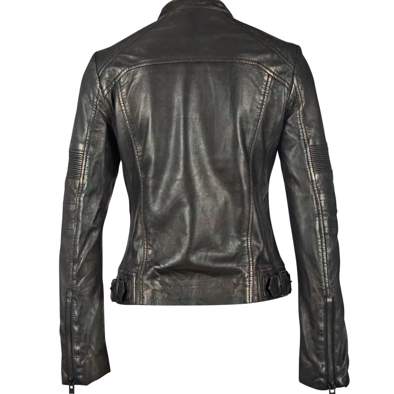 Gipsy Jacken*LEDERJACKE G2GEENA SF LAMEV metallic black