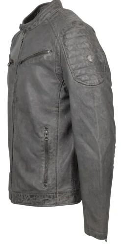 Gipsy Jacken|Big Boys*Lederjacke mit Stehkragen Grau