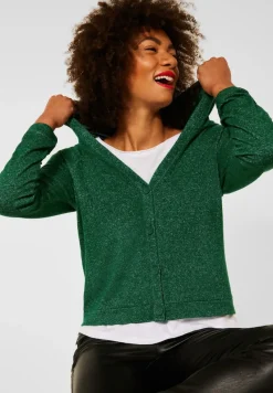 Street One Shirts*Legerer Hoodie Cardigan timeless green melange