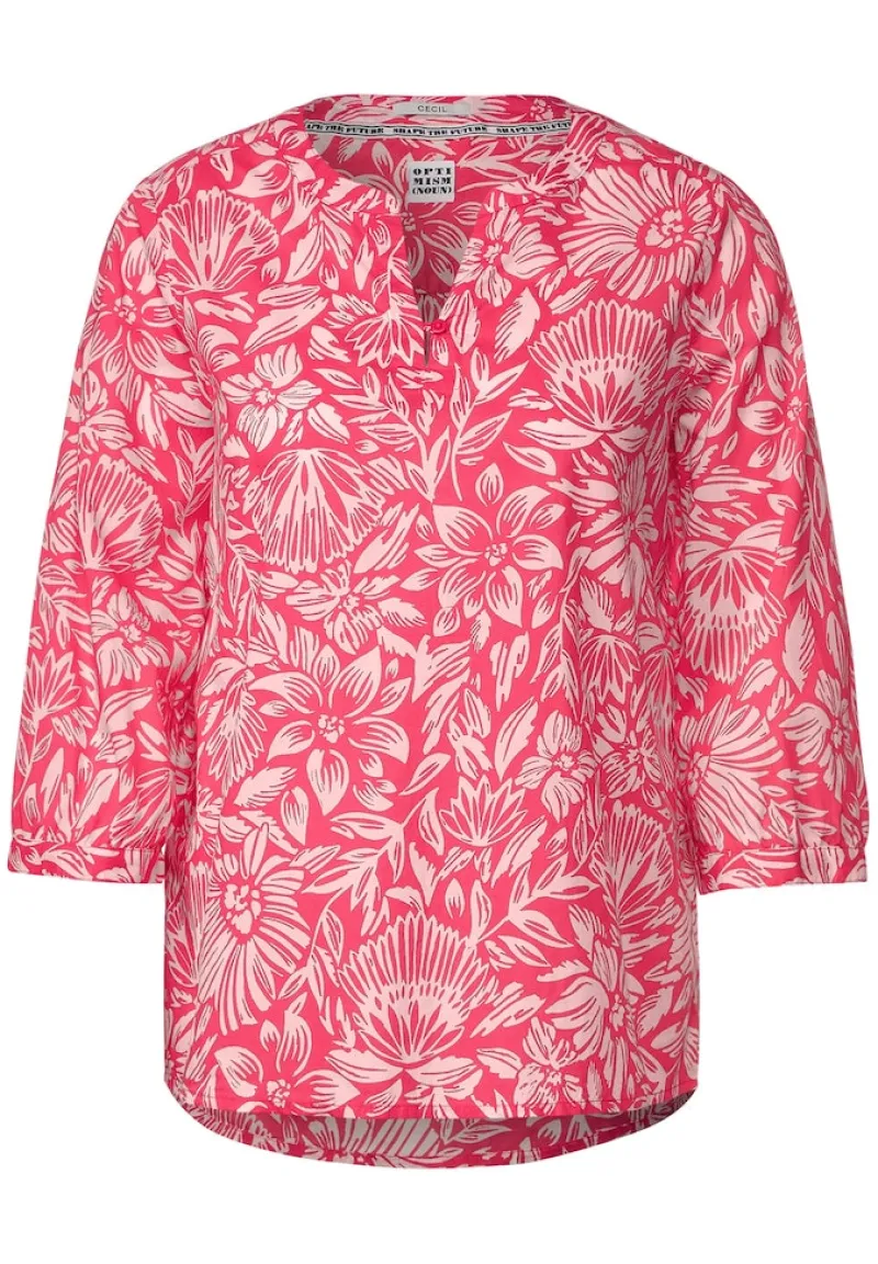 Cecil Blusen*Leichte Print Baumwollbluse strawberry red