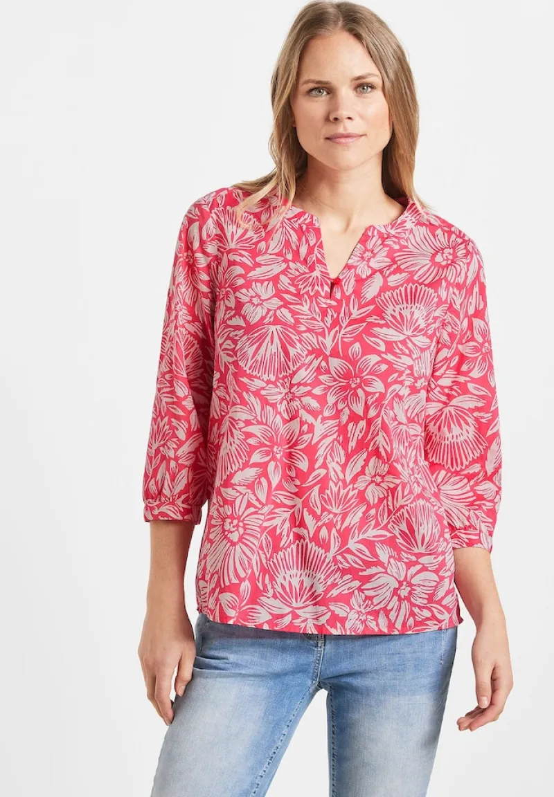 Cecil Blusen*Leichte Print Baumwollbluse strawberry red