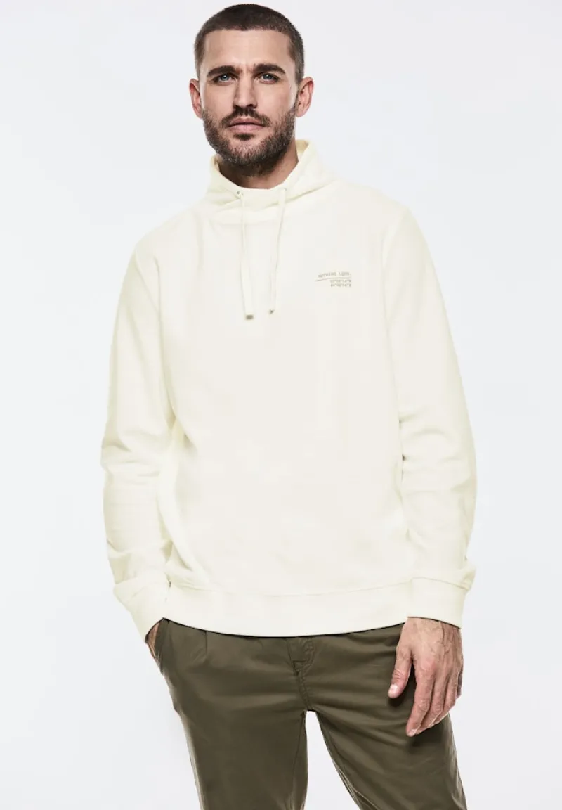 Street One Men Pullover & Sweatshirts|Big Boys*Leichter Schalkragen Sweat pearl white