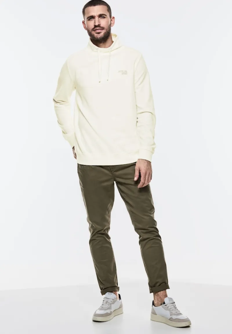Street One Men Pullover & Sweatshirts|Big Boys*Leichter Schalkragen Sweat pearl white