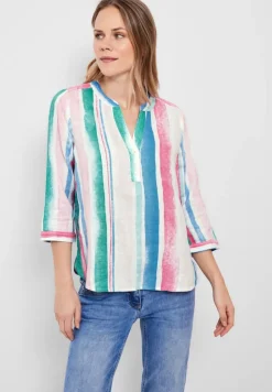 Cecil Blusen*Leinen Streifenbluse white