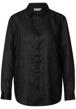 STREET ONE STUDIO Blusen*Leinen-Hemdbluse Black