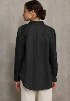 STREET ONE STUDIO Blusen*Leinen-Hemdbluse Black