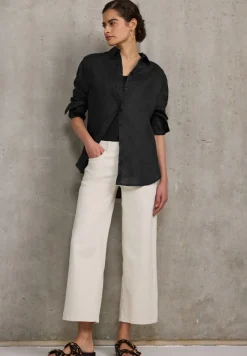 STREET ONE STUDIO Blusen*Leinen-Hemdbluse Black