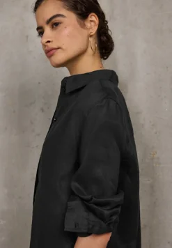 STREET ONE STUDIO Blusen*Leinen-Hemdbluse Black